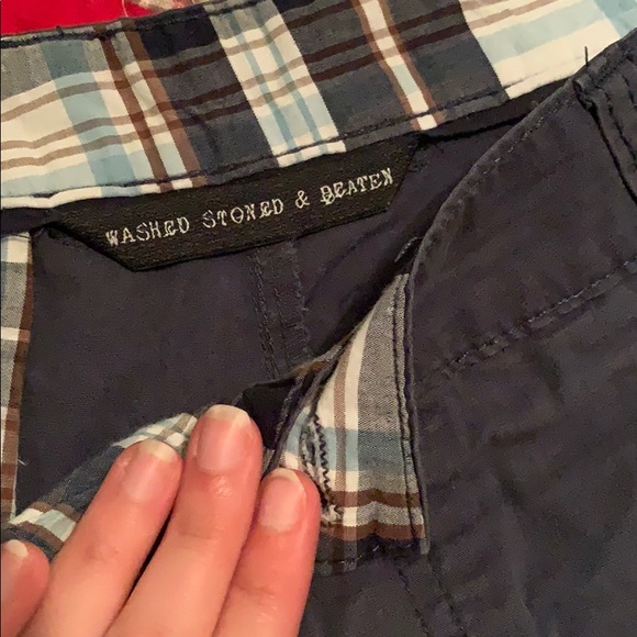 Men’s Dark Blue Shorts - Washed Stones & Beaten - Picture 2 of 3